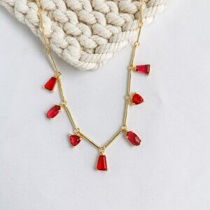 Authentic Kendra Scott Blair - Gold Ruby Mix Jewel Strand Necklace